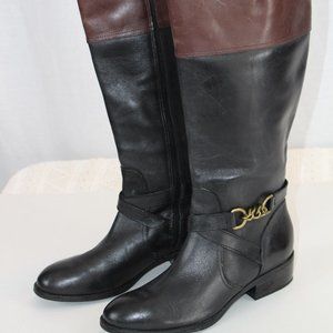 RALPH LAUREN BLACK LEATHER RIDING BOOTS